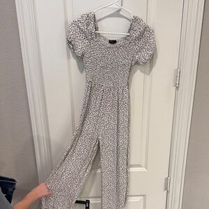 Art Class White and Black Patterned Kids Jumpsuit